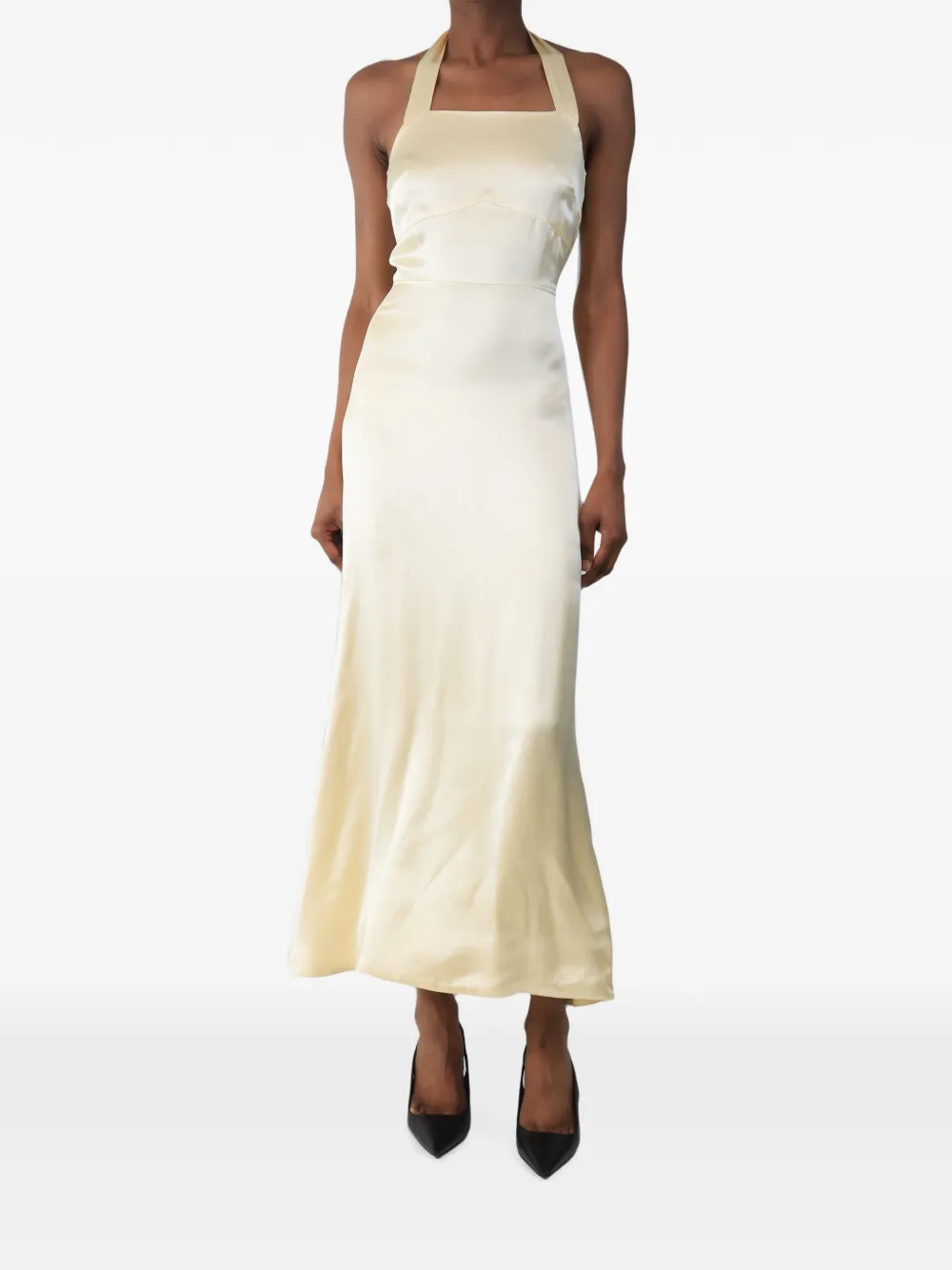 ALBUS LUMEN square-neck maxi dress - Neutrals