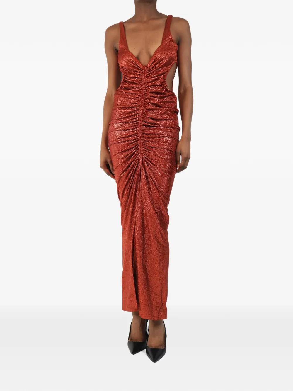 Galvan London ruched cutout dress - Red