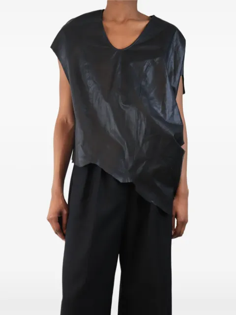Helmut Lang Pre-Owned jag-hem leather top