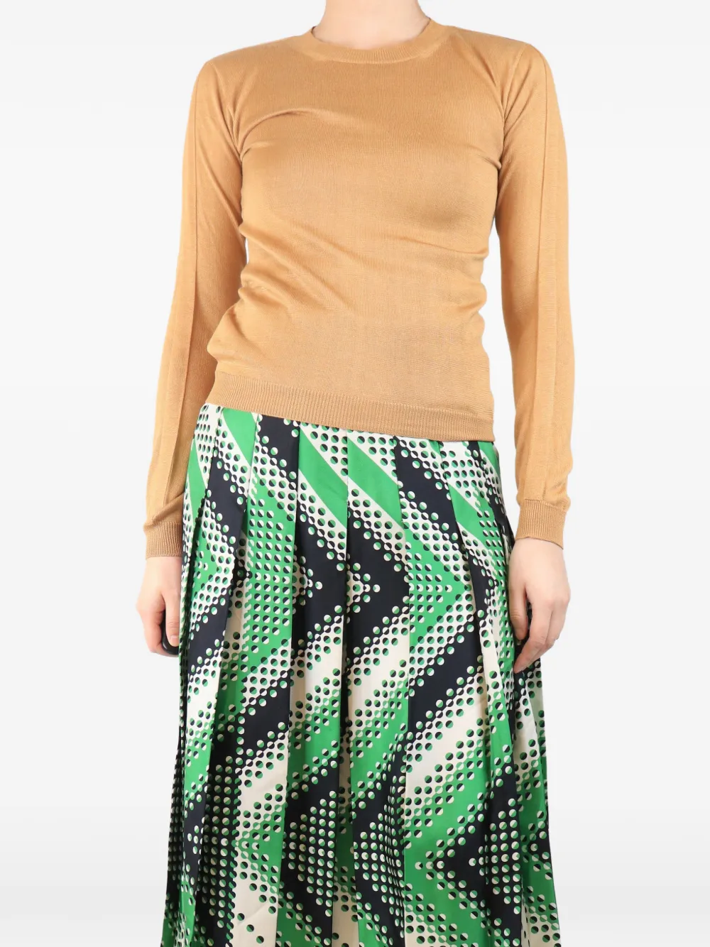 Pre-owned Marni Fine-knit Silk Sweater In Neutrals
