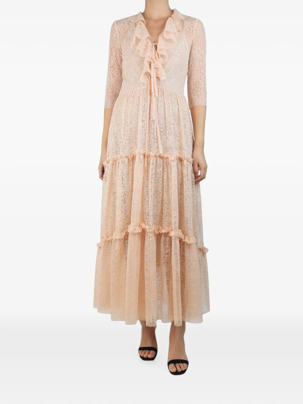Philosophy Di Lorenzo Serafini tiered lace maxi dress - Pink