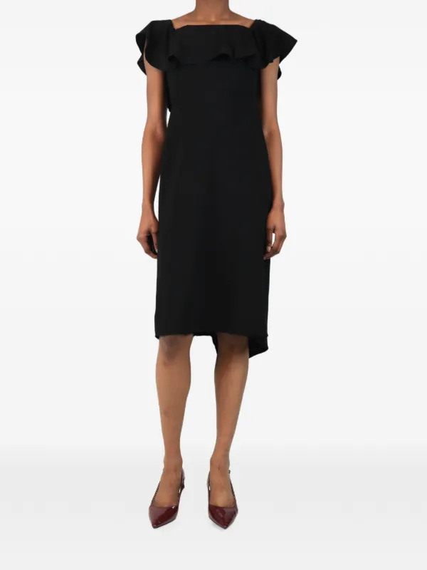 black halston dress Frilled Midi | Colour:BLUE FLORAL PRINT Reformation black backless - SpringSummer24 Sequin and the model is