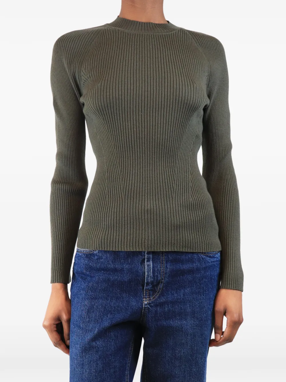 The Frankie Shop ribbed-knit roll-neck sweater - Green