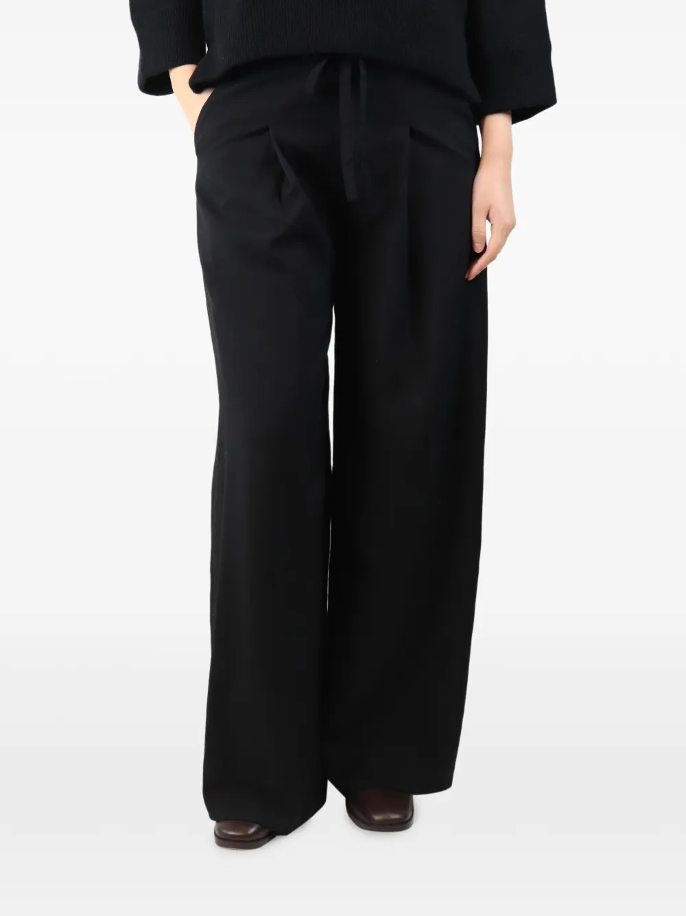 Geoffrey B. Small Pantaloni a gamba ampia con pieghe - Nero