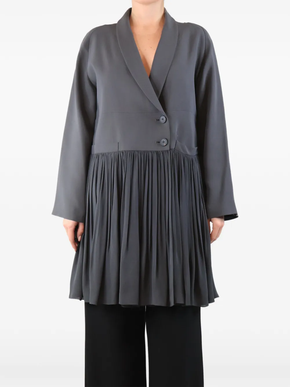 Nanette Lepore pleated longline coat - Grey