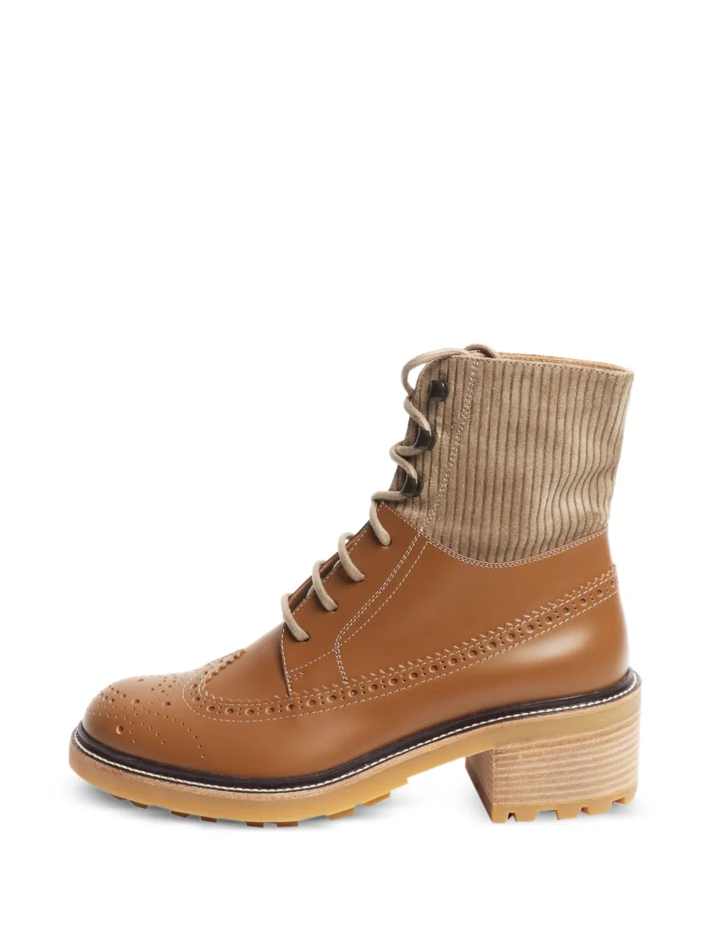 Chloé Vintage Stiefeletten mit Budapestermuster - Braun