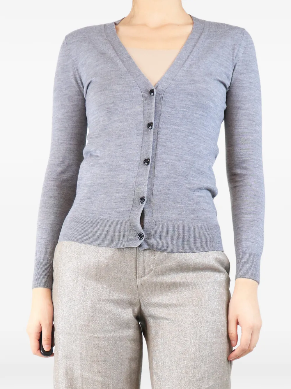 Burberry Pre-Owned Cardigan con applicazione - Grigio
