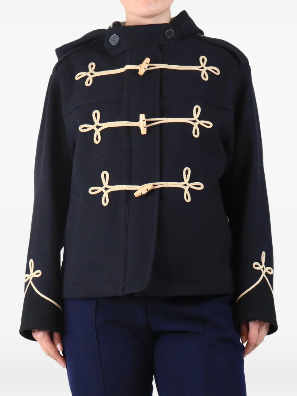 The Kooples toggle-fastening single-breasted coat - Blue