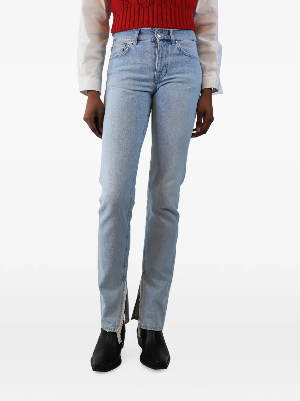 GANNI Jeans con spacco sull'orlo - Blu