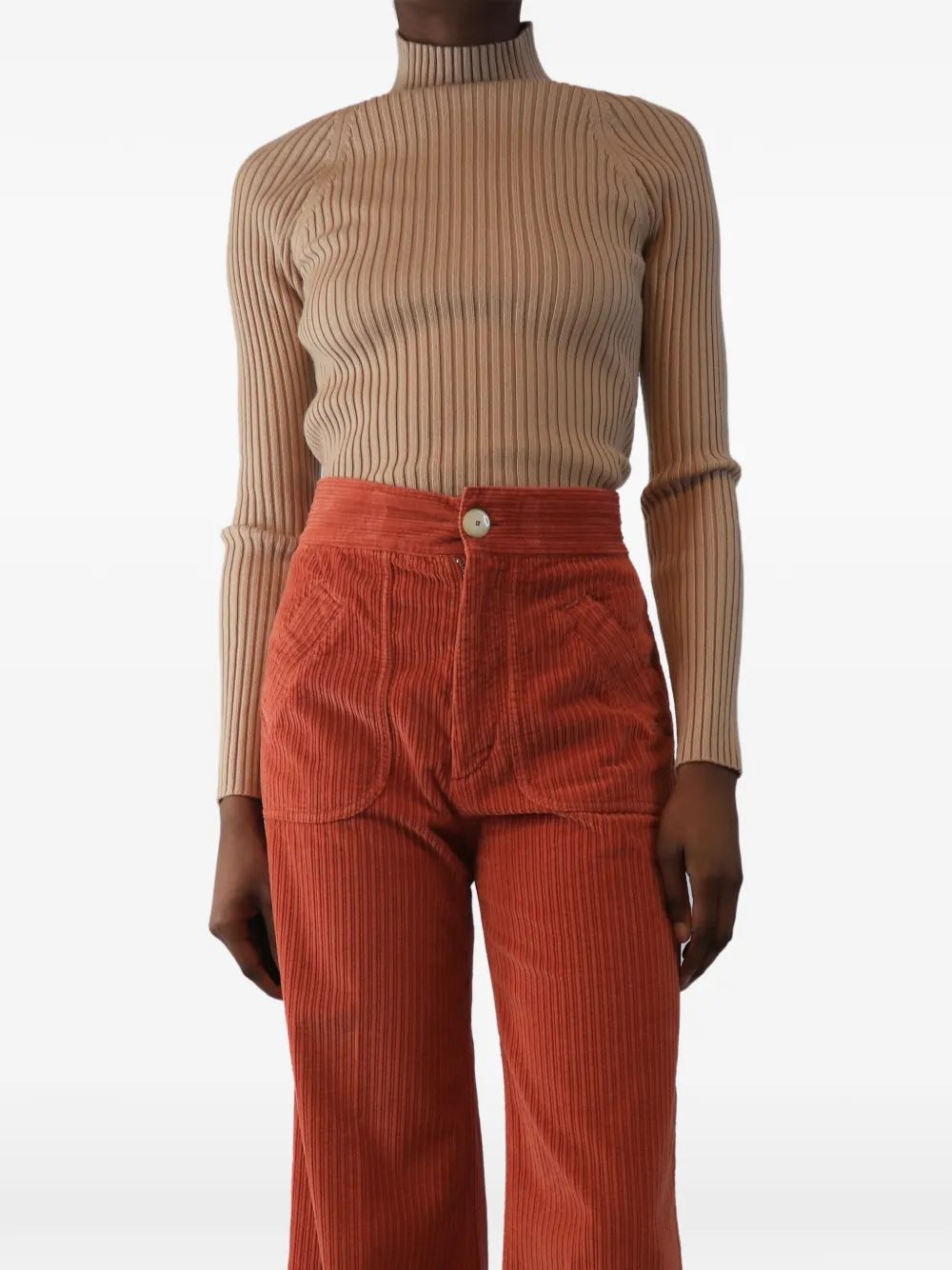alice + olivia ribbed-knit top - Neutrals