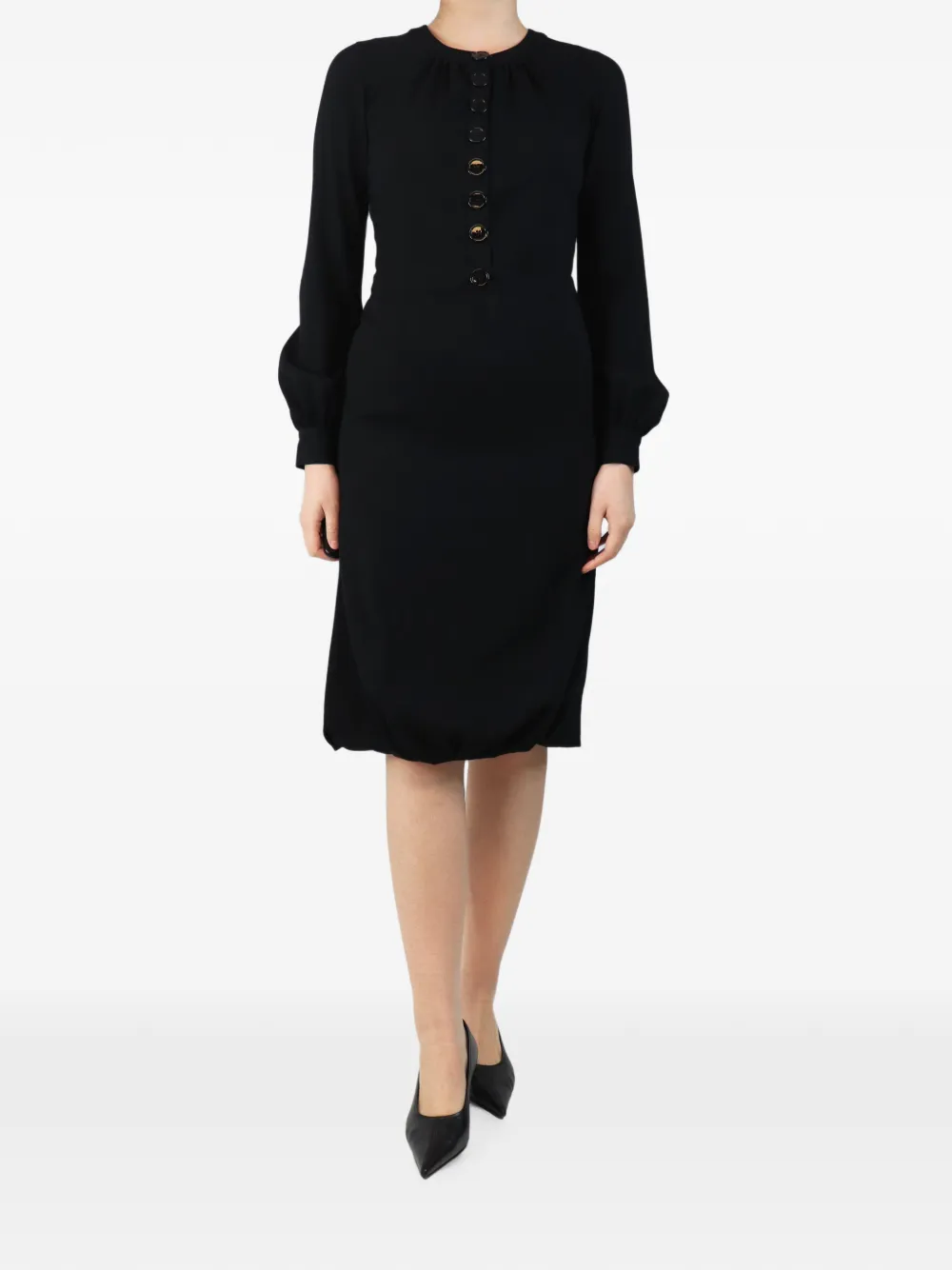 Burberry Pre-Owned Abito corto a maniche lunghe - Nero
