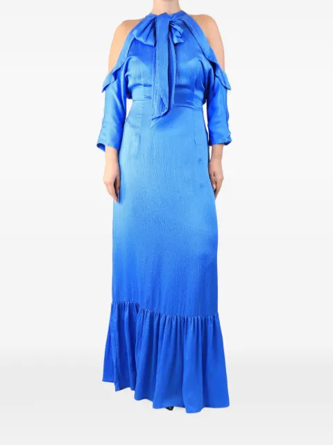 Safiyaa ruffle-trim cold-shoulder maxi dress