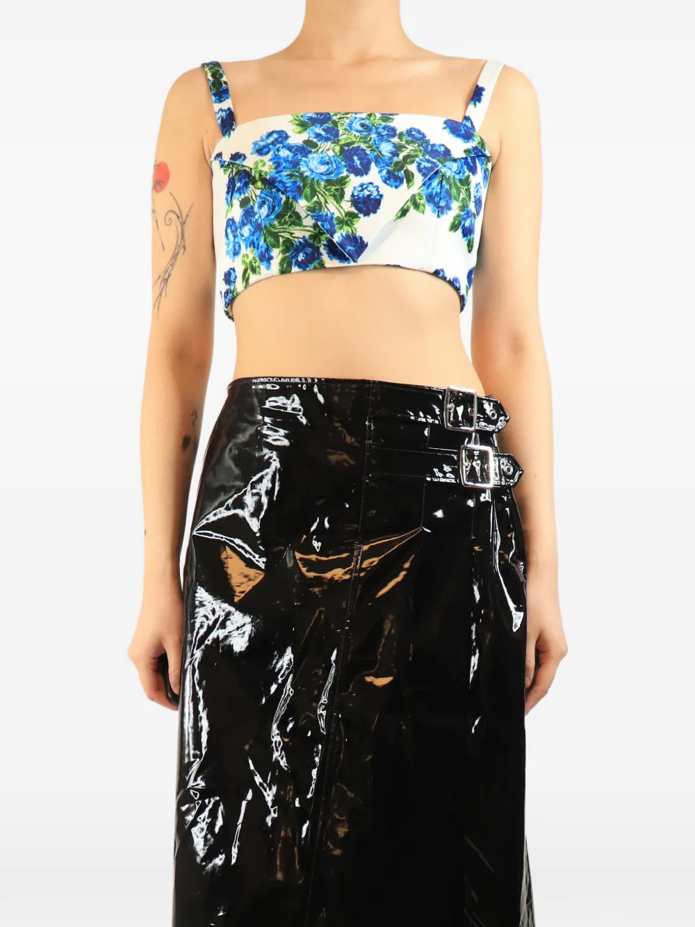 Emilia Wickstead floral-print crop top - White