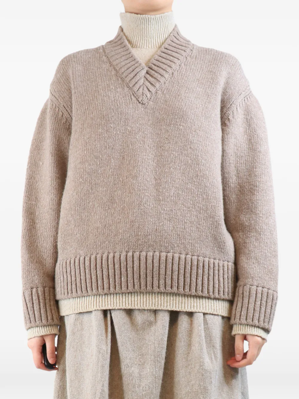 Bottega Veneta Pre-Owned Maglione con scollo a V - Marrone
