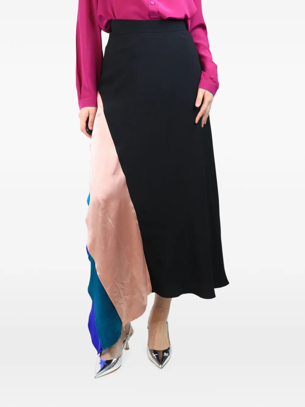 Roksanda colour-block ruffled maxi skirt - Black