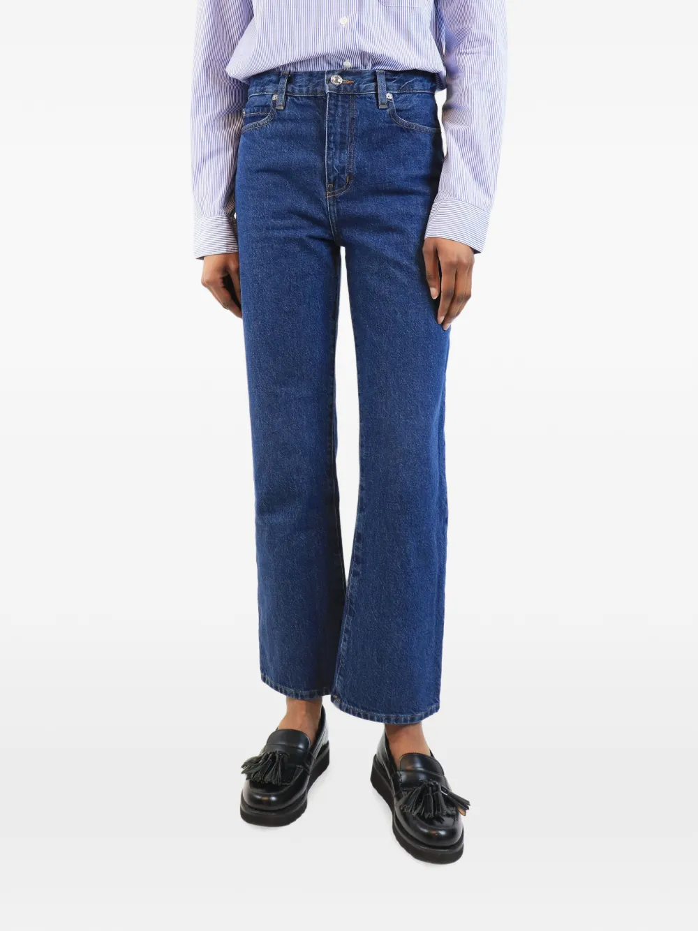7 For All Mankind cuffed wide-leg jeans - Blue