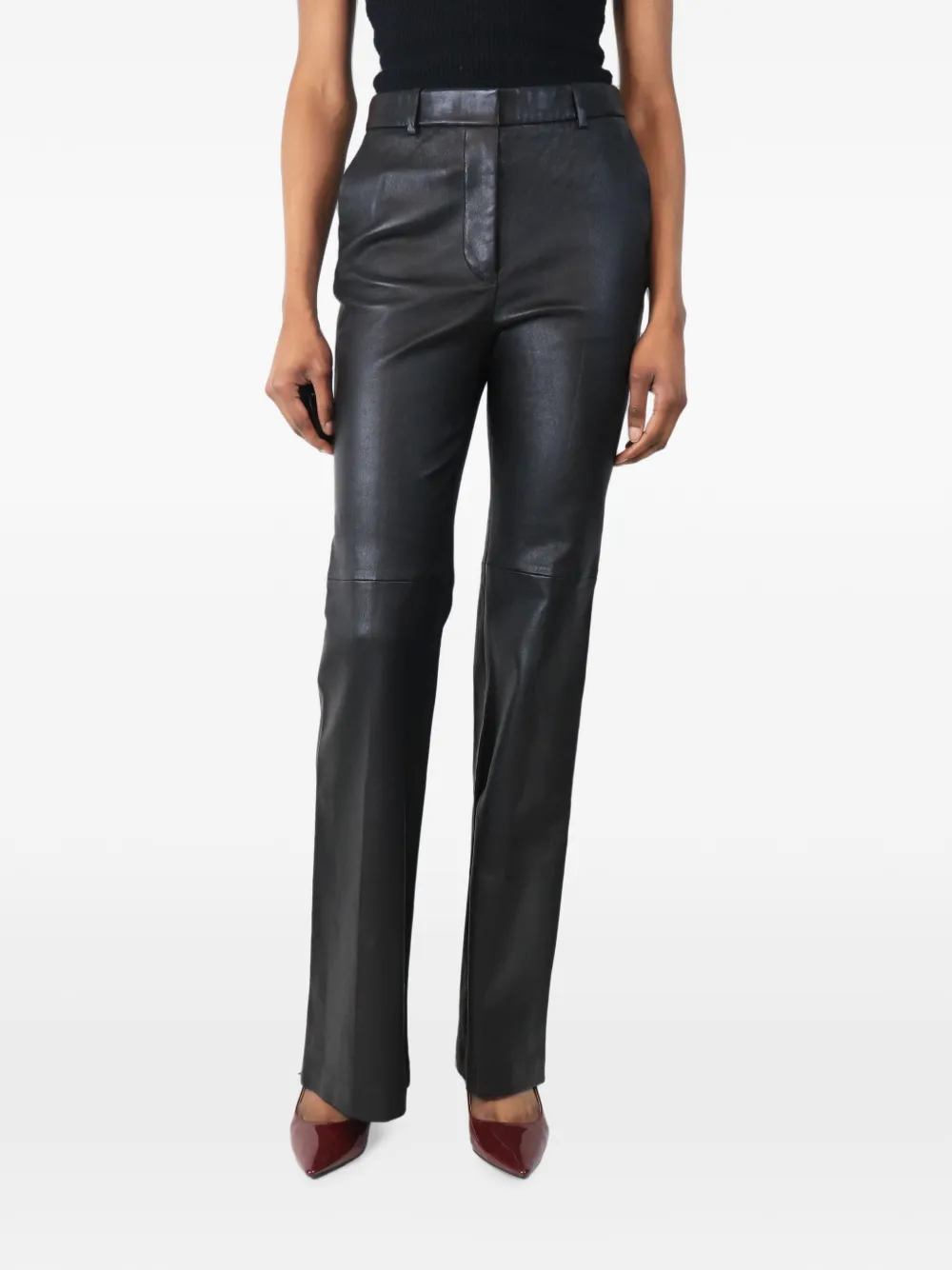 JOSEPH Tafira leather trousers - Black