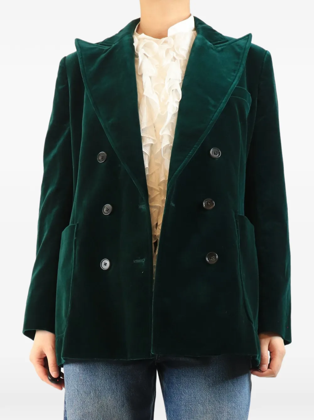 Bella Freud Doppelreihiger Blazer - Grün