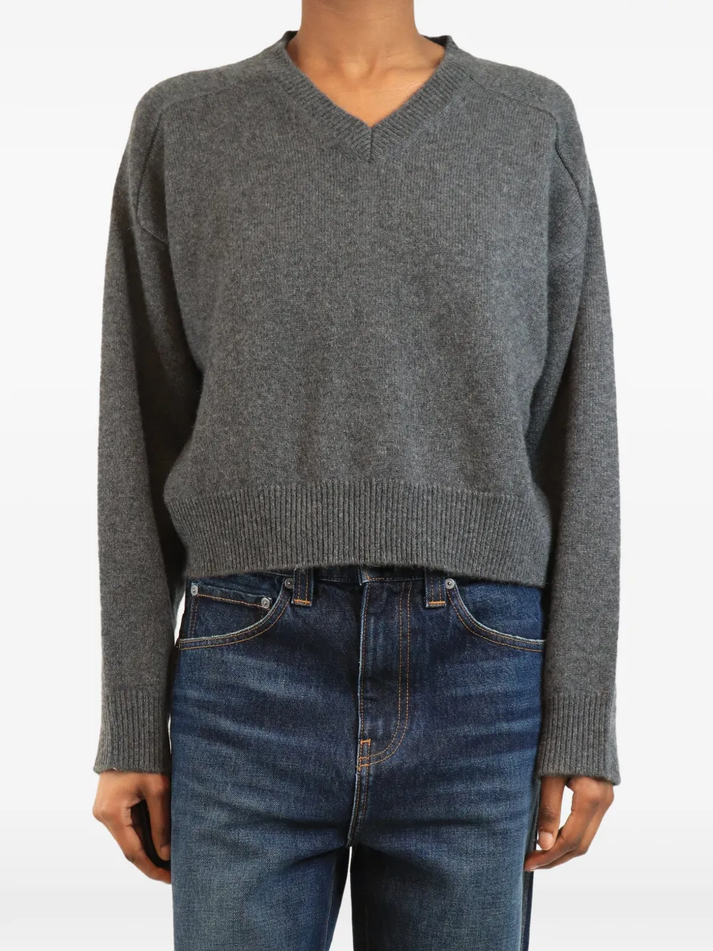 LouLou de Saison Pullover mit V-Ausschnitt - Grau
