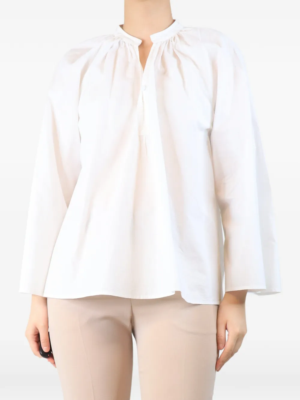 Forte Forte Blusa con colletto alla coreana - Bianco