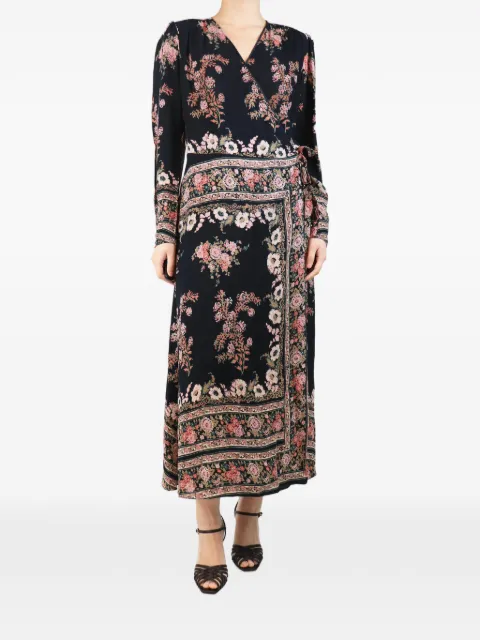 Etro Pre-Owned floral-print wrap-design midi dress