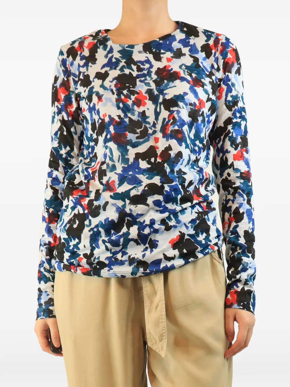 Proenza Schouler abstract-print long-sleeved T-shirt - Blue