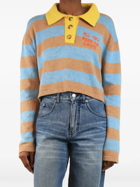 Mira Mikati striped polo sweater
