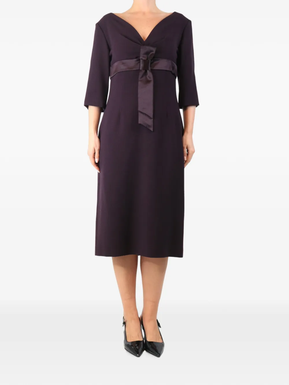 Alexander McQueen Pre-Owned Midikleid mit Schleife - Violett