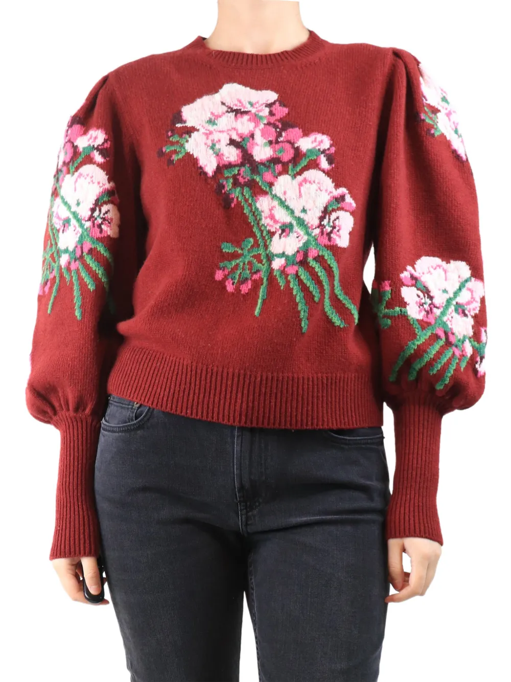Gucci Pre-Owned Maglione in lana con maniche a palloncino - Rosso