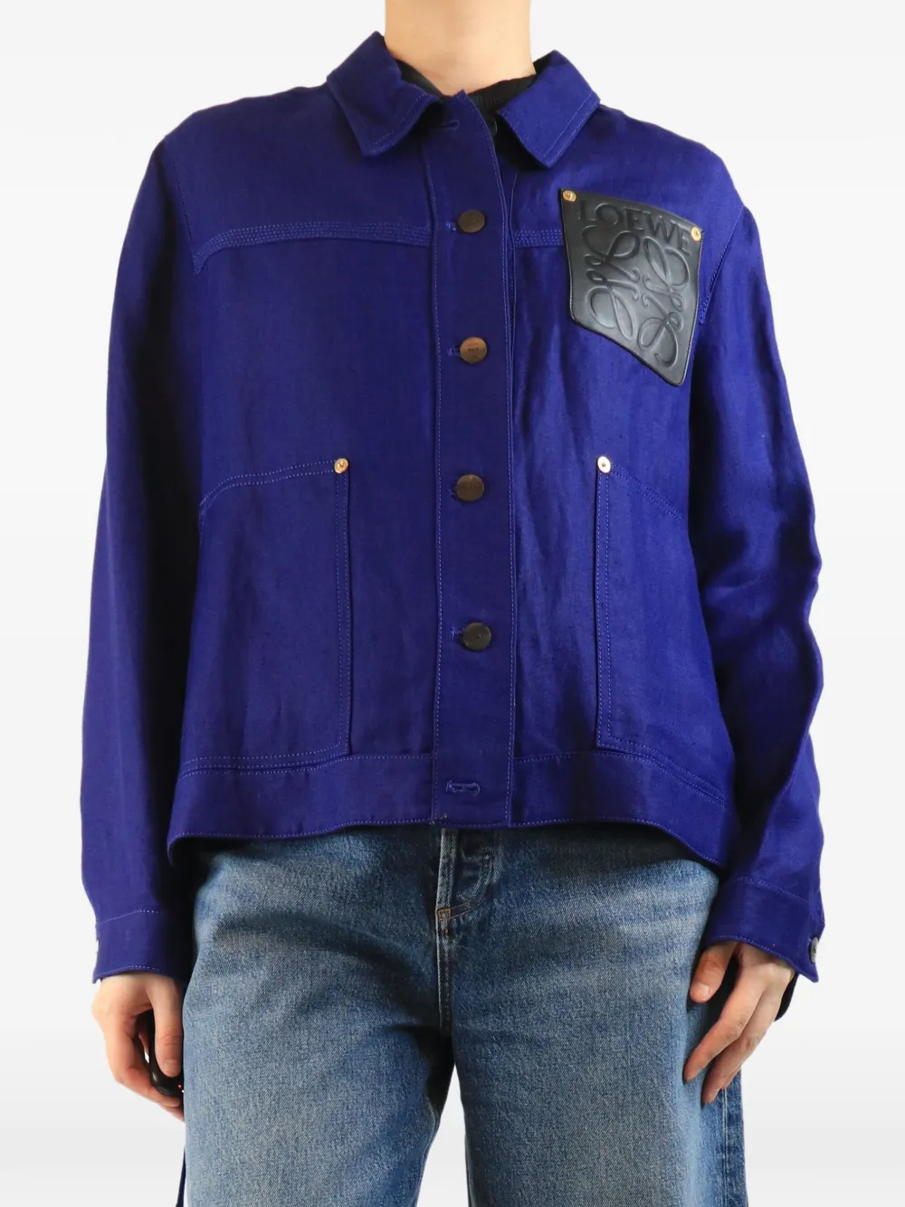 Loewe Pre-Owned Jacke mit Anagram-Patch - Blau