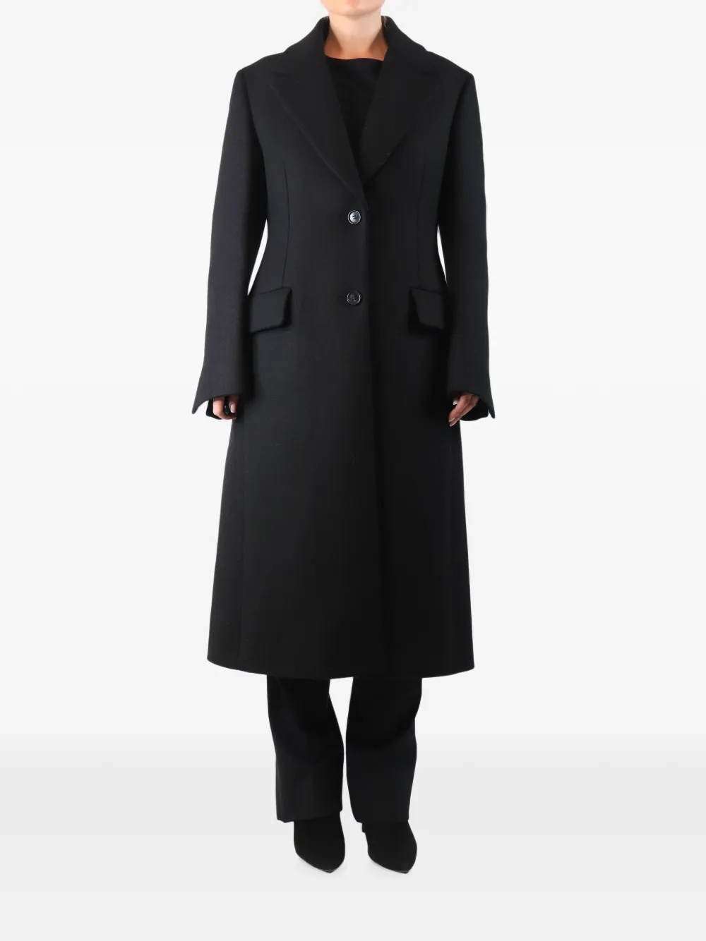 Prada Pre-Owned Einreihiger Mantel - Schwarz