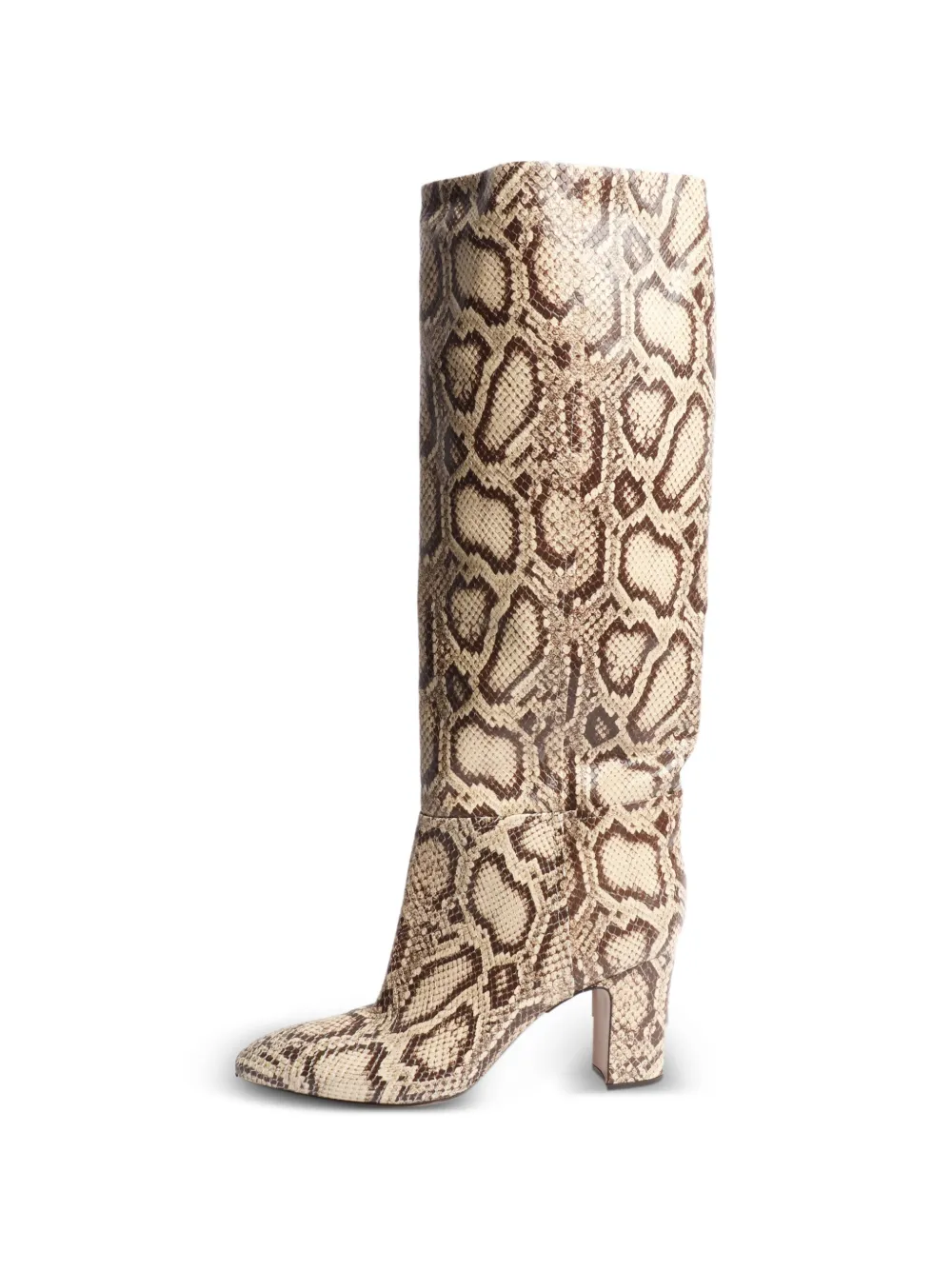 Paris Texas Kniehohe Stiefel mit Python-Effekt - Nude