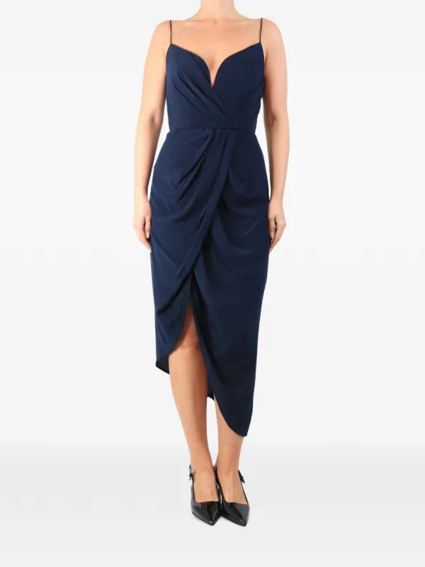 ZIMMERMANN Silk Asymmetric Midi Dress | Blue