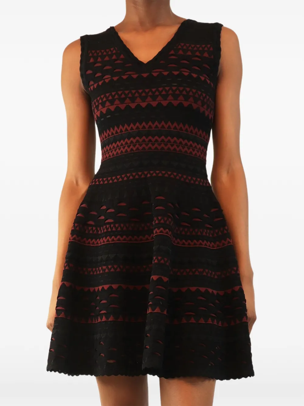 Alaïa Pre-Owned Ärmelloses Kleid mit Wellensaum - Schwarz