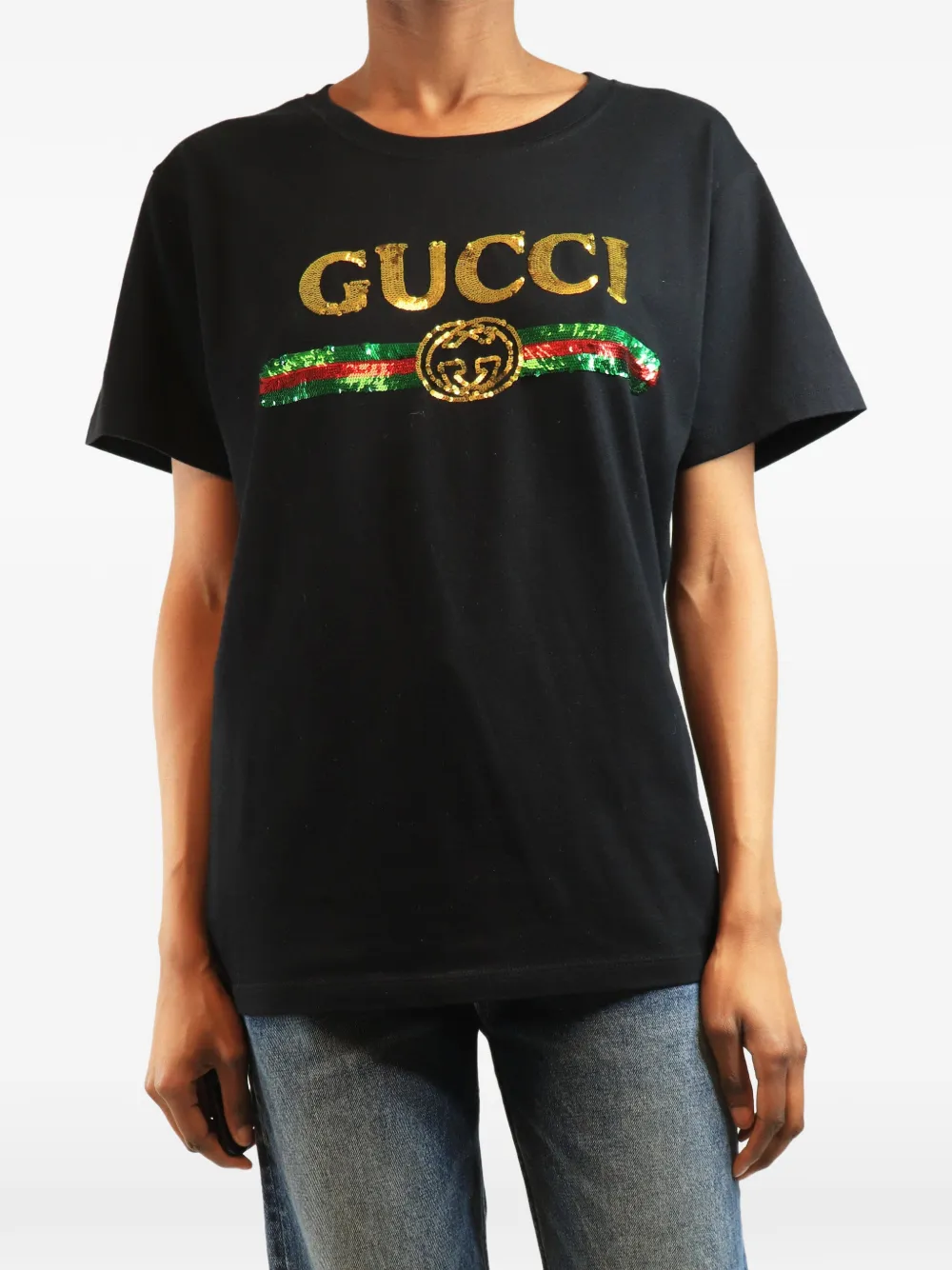 Gucci Pre-Owned T-shirt con paillettes - Nero