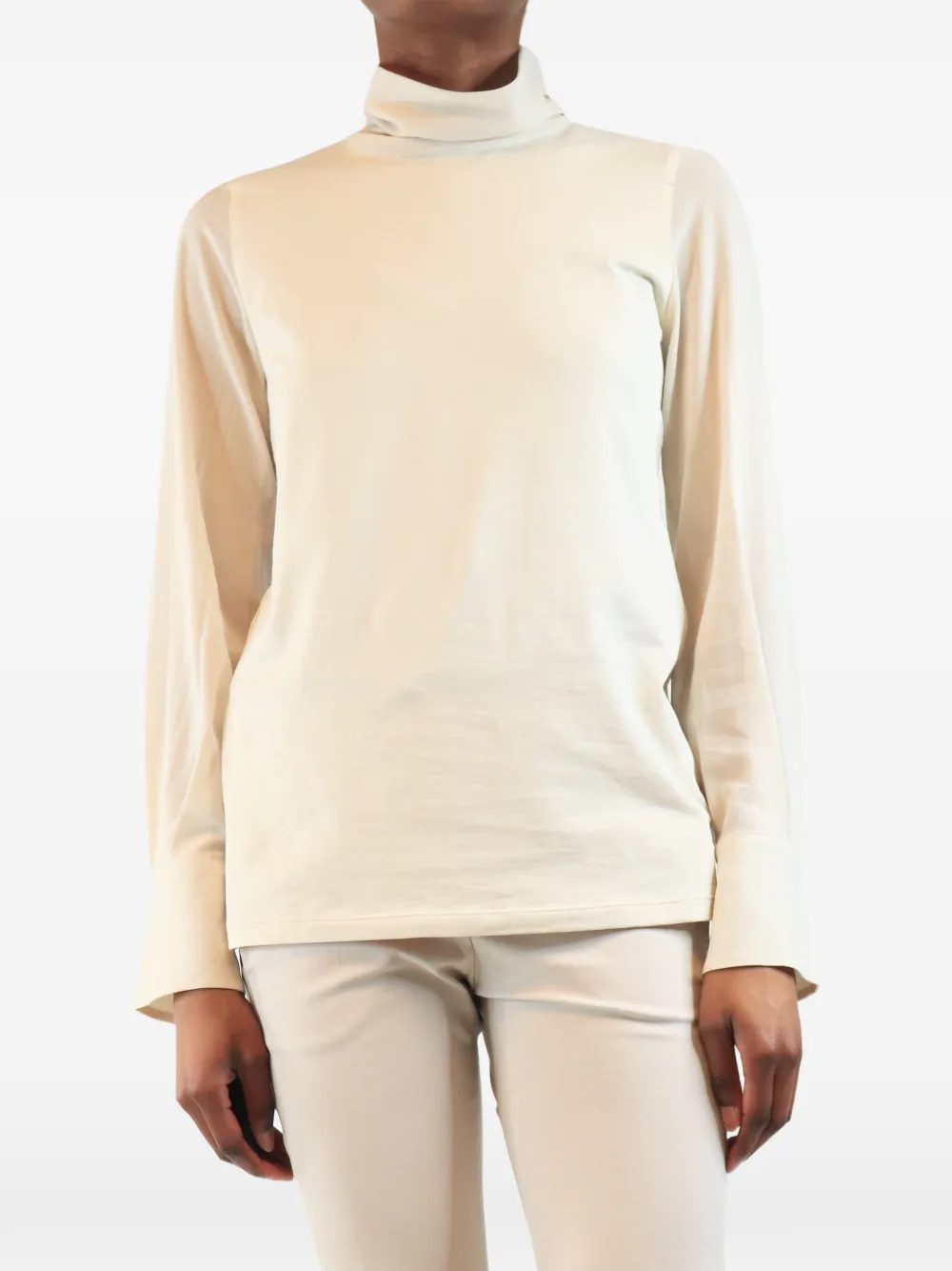 Brunello Cucinelli Vintage high-neck long-sleeve top - Neutrals