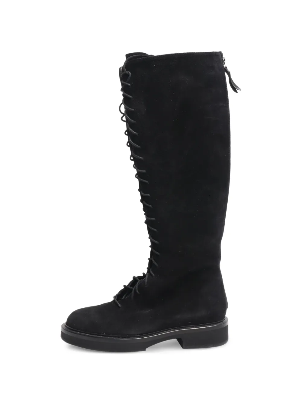 KHAITE Pre-Owned Kniehohe Wildlederstiefel mit Schnürung - Schwarz