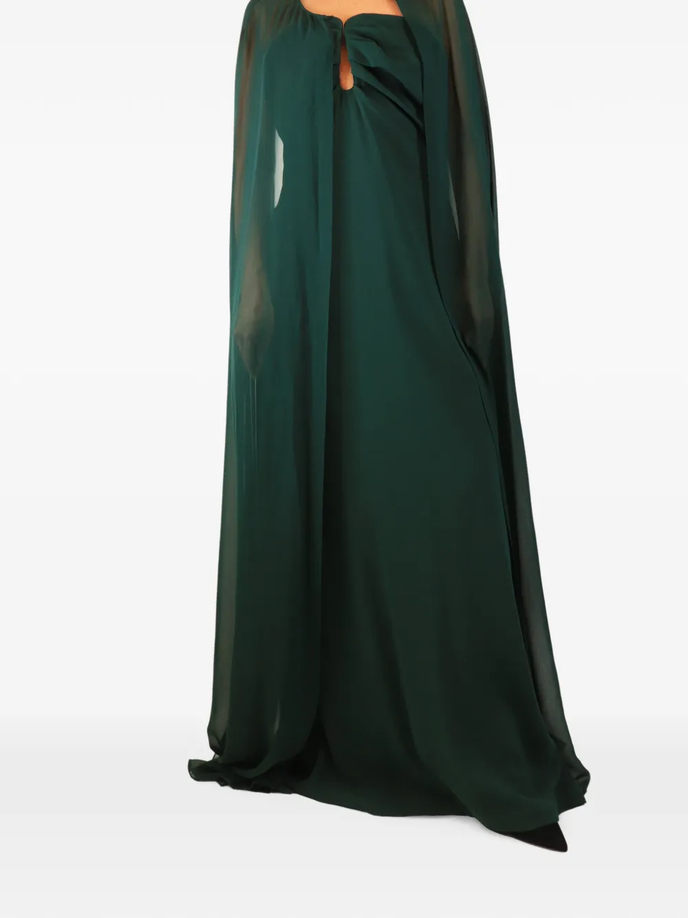 Roland Mouret cape-detail maxi dress - Green