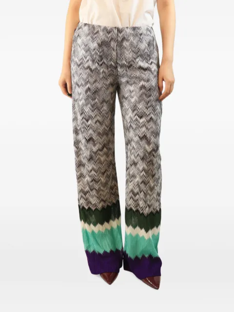 Missoni Pre-Owned pantalones rectos con motivo en zigzag
