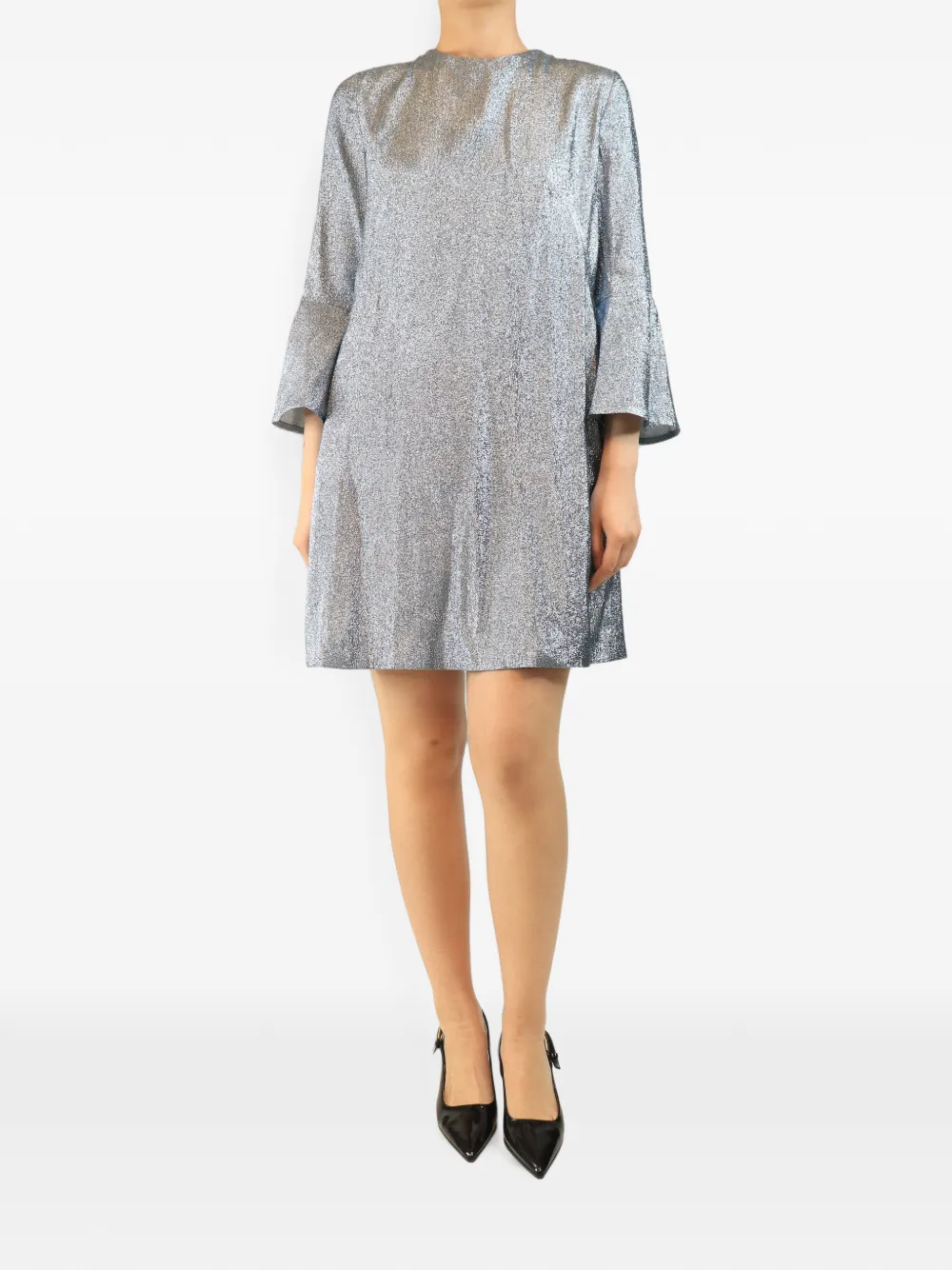 Stella McCartney Pre-Owned Lurex-Kleid mit Glockenärmeln - Blau