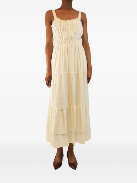 Juliet Dunn embroidered tiered midi dress