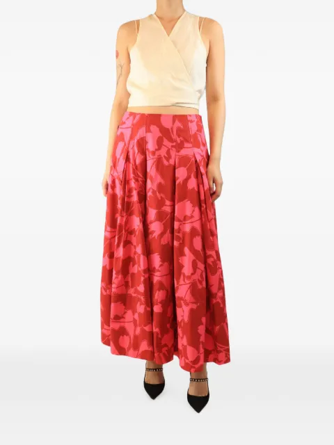 ME+EM floral-print pleated maxi skirt