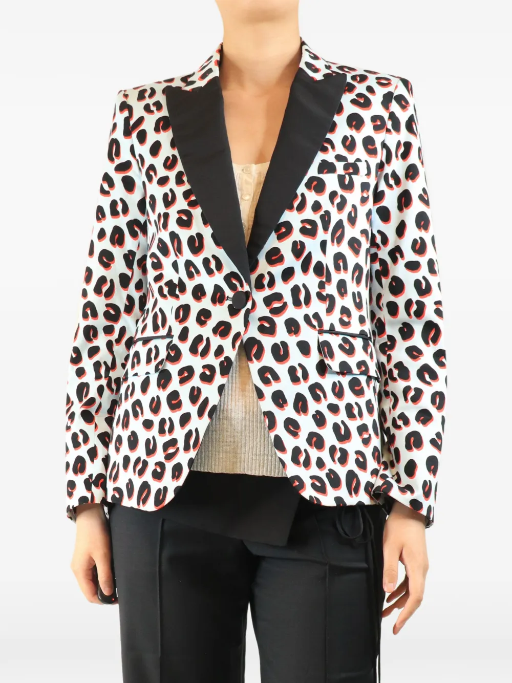 Veronica Beard Blazer monopetto leopardato - Blu