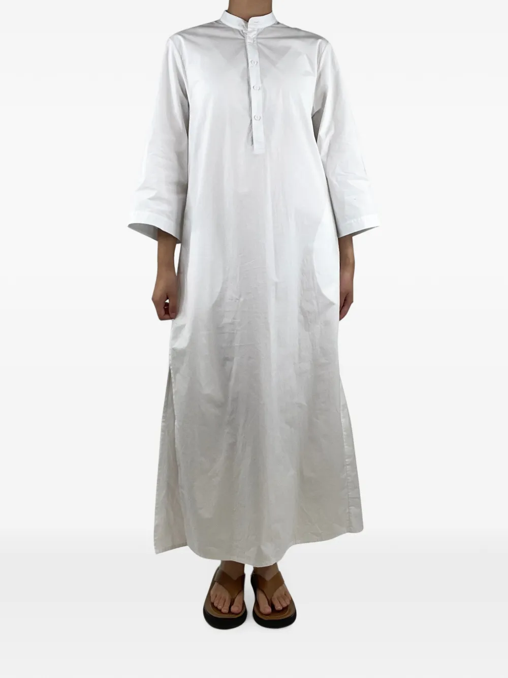 Matteau robe fendue à coupe longue - Blanc