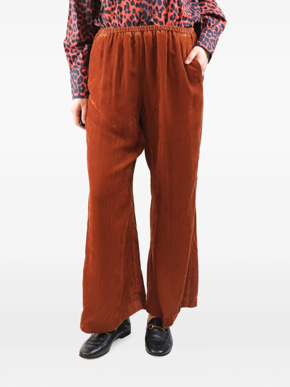 Forte Forte Pantaloni a coste elasticizzati - Arancione
