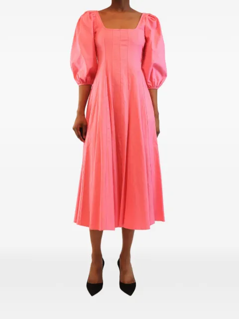 STAUD puff-sleeve midi dress