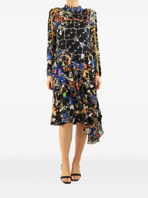 Preen By Thornton Bregazzi x Thornton Bregazzi floral-print asymmetric midi dress
