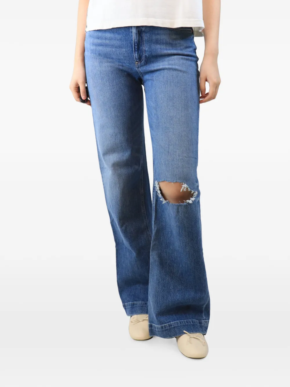 PAIGE Jeans Leenah con effetto vissuto - Blu