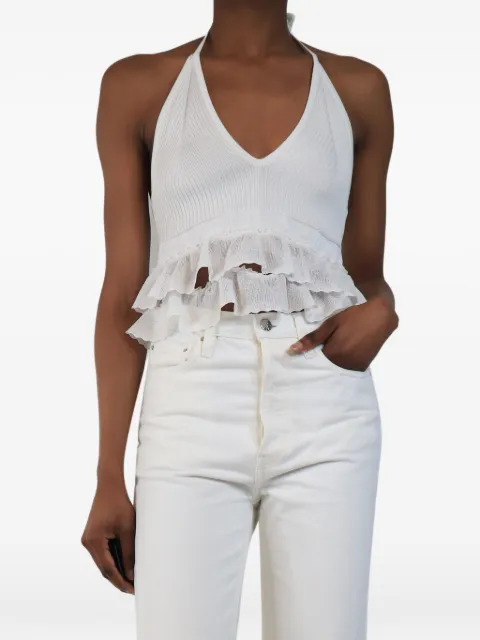 Alaïa Pre-Owned ruffled halter-neck top