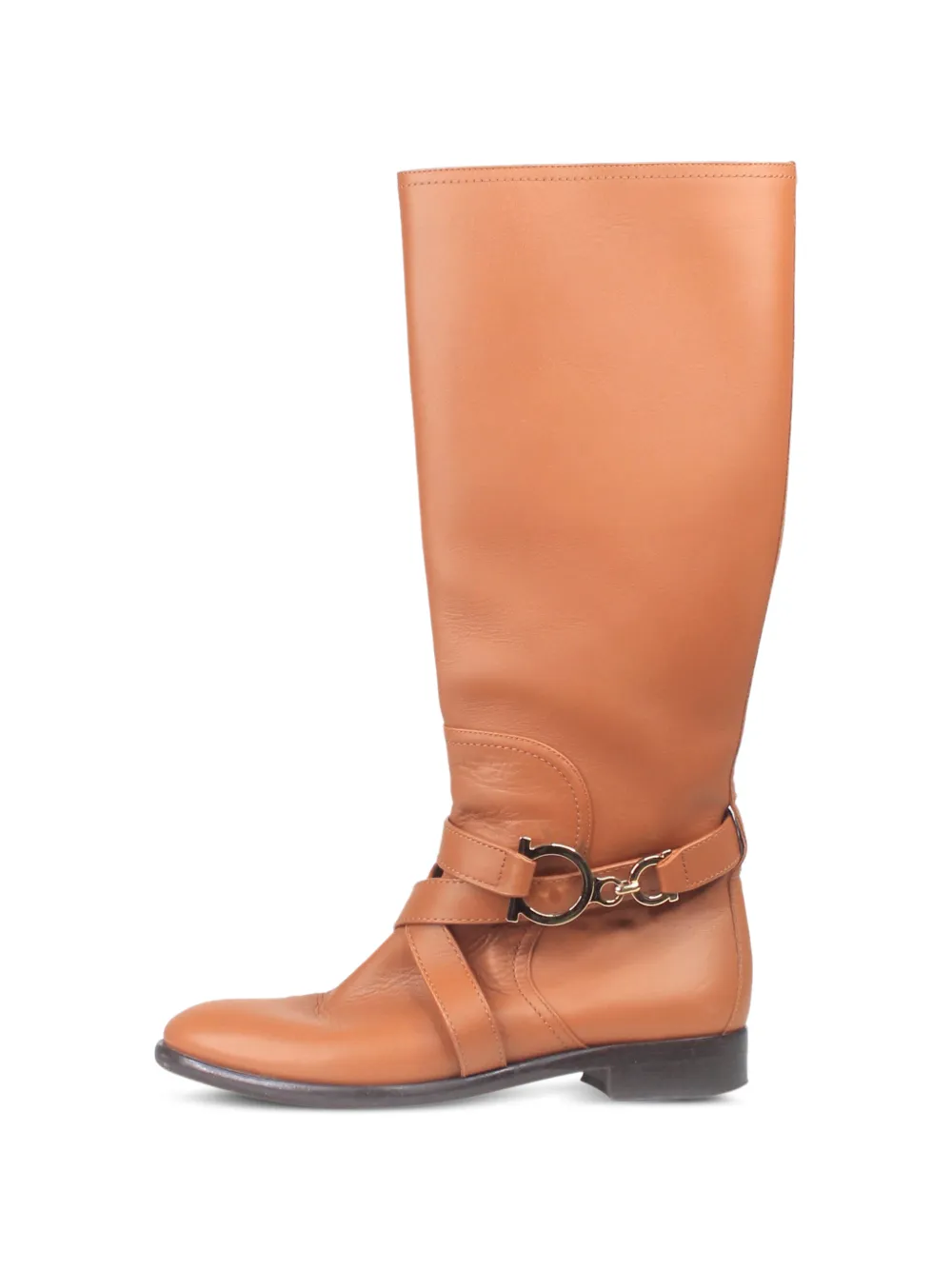 Ferragamo Pre-Owned Stiefel mit Gancini-Schnalle - Nude